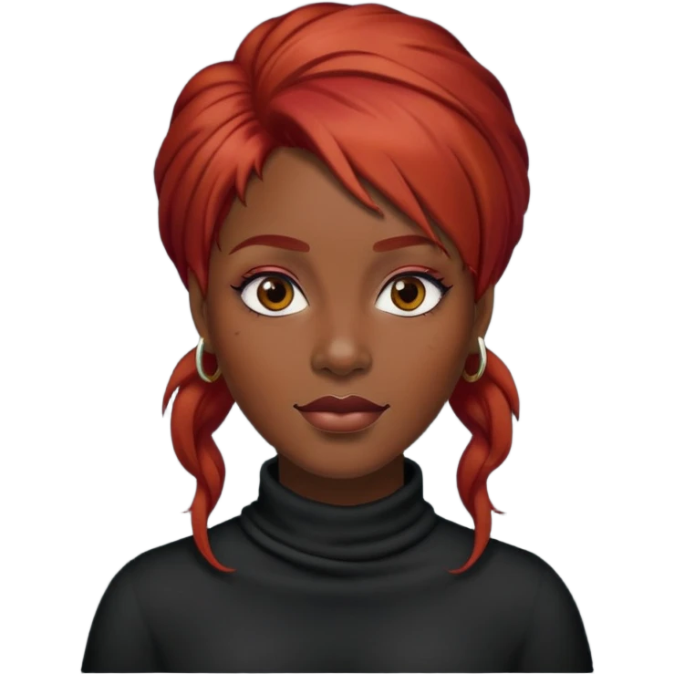 Une femme noir rousse avec une barbe emoji