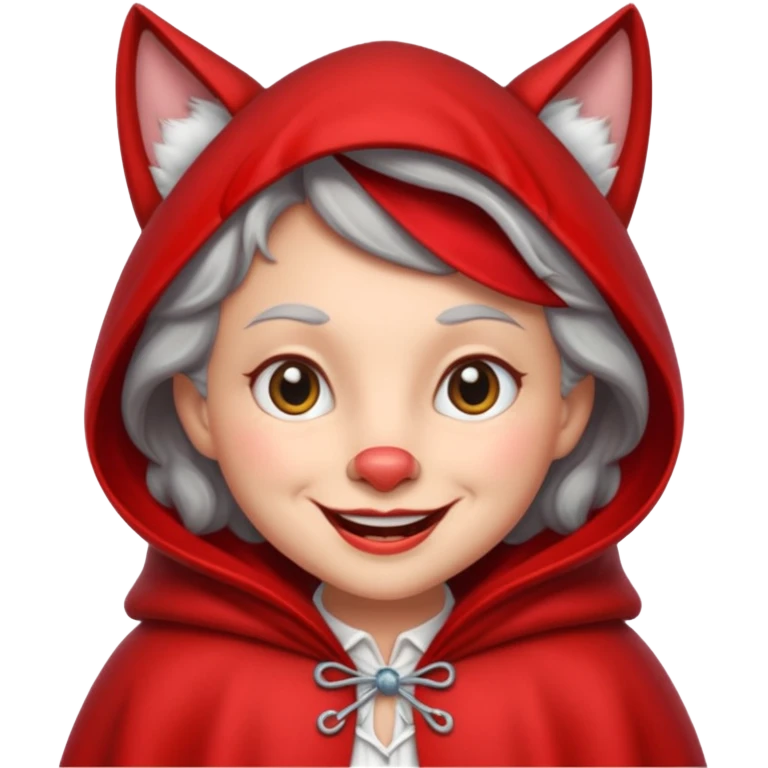 The Big Bad Wolf put on Little Red Riding Hood's grandmother's clothes. emoji