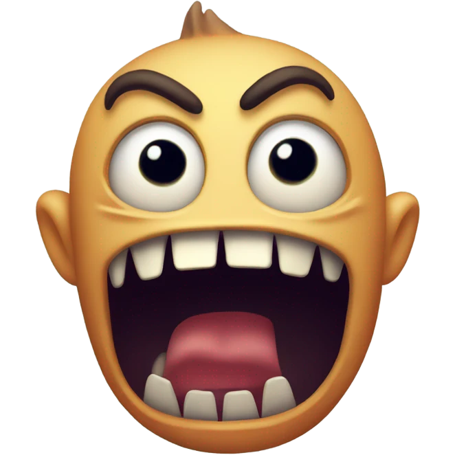 Horrified monster emoji
