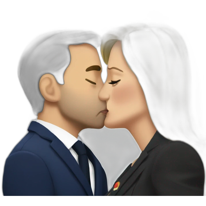 Macron kiss marine lepen emoji