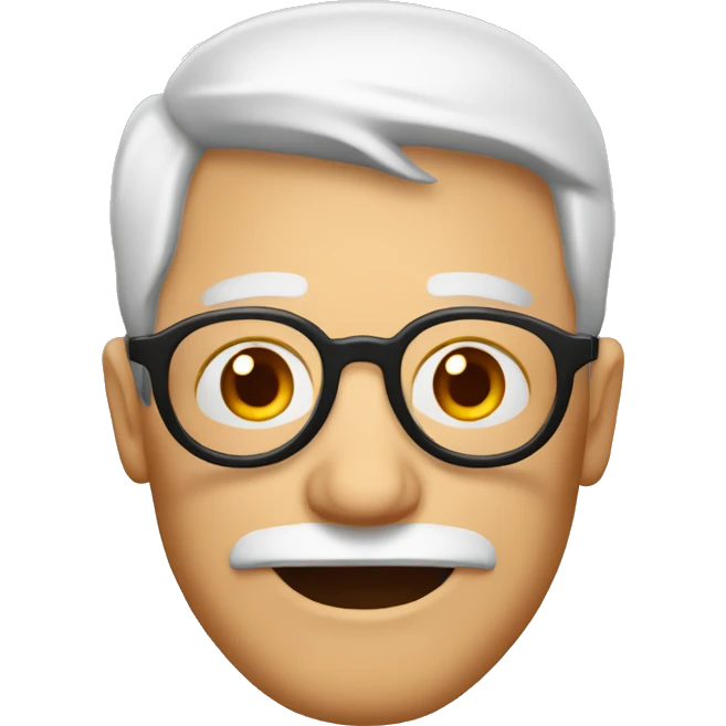 Abuelo con lentes rojos y cara reronda emoji