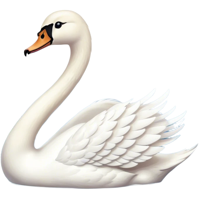 white swan at lake emoji