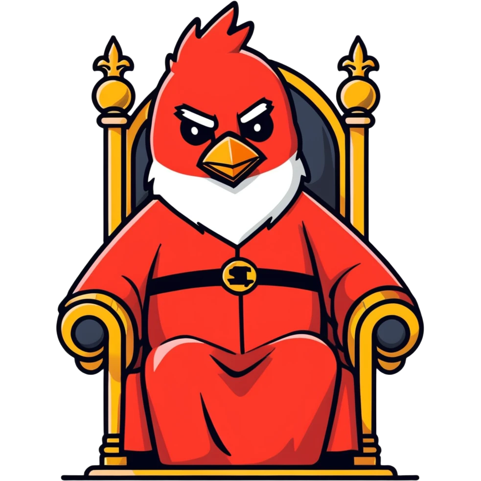 Cardinal sitting on a throne emoji
