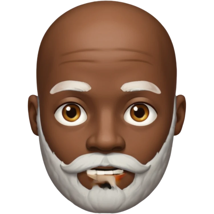 African American male bald salt & pepper beard emoji