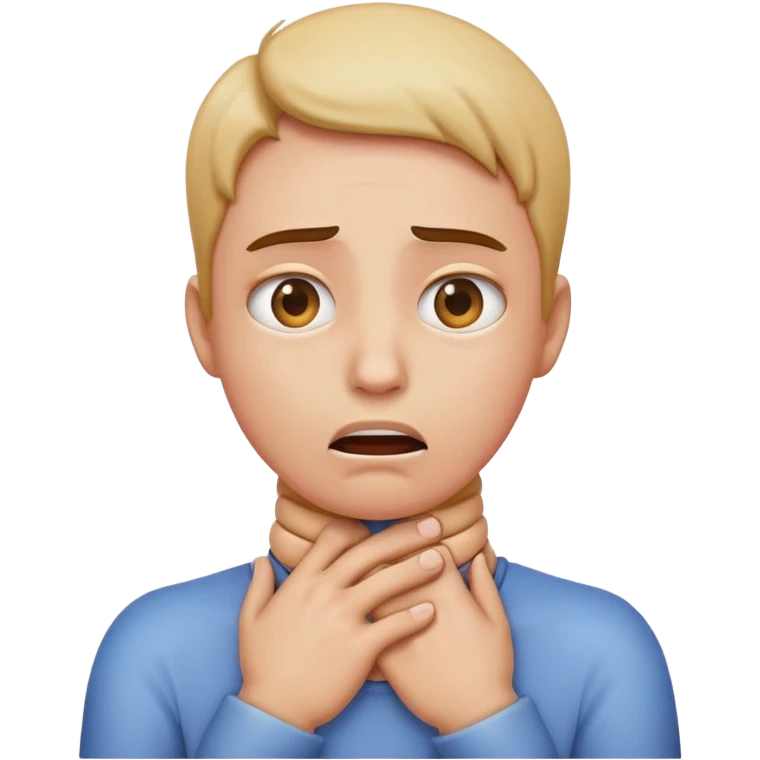 chocking emoji, like somebody is holding their hands on their neck, and eyes rolled emoji