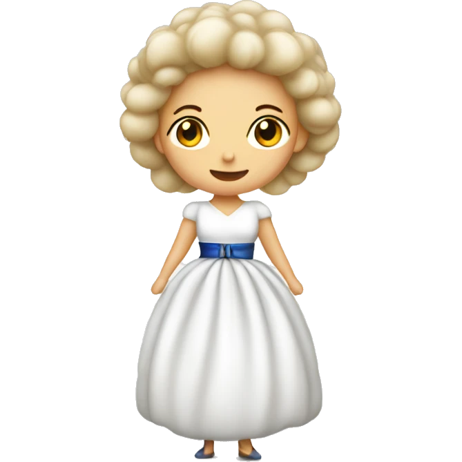 Finnish lady in this big white puffy dress  emoji