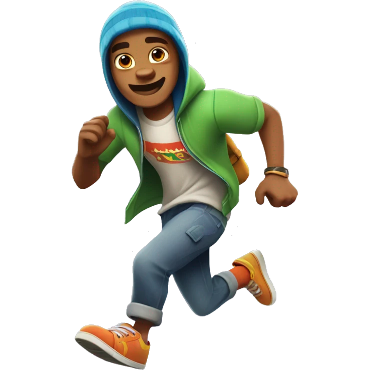jake from subway surfers running emoji