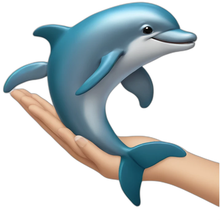 dolphin with human hands emoji