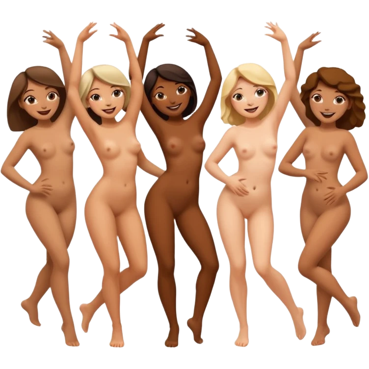 mulheres dançando pelada  emoji