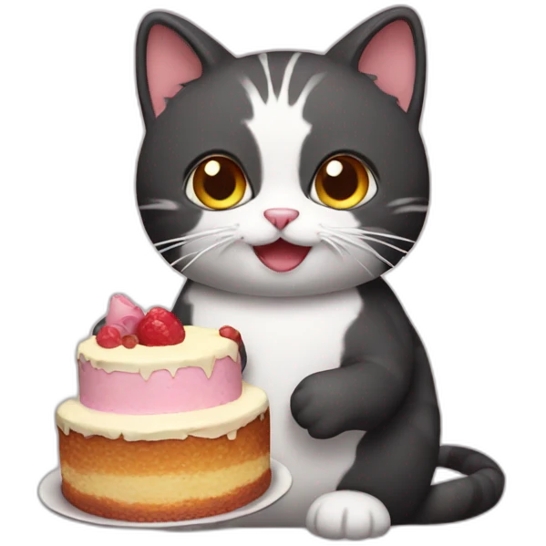 cat holding a cake emoji