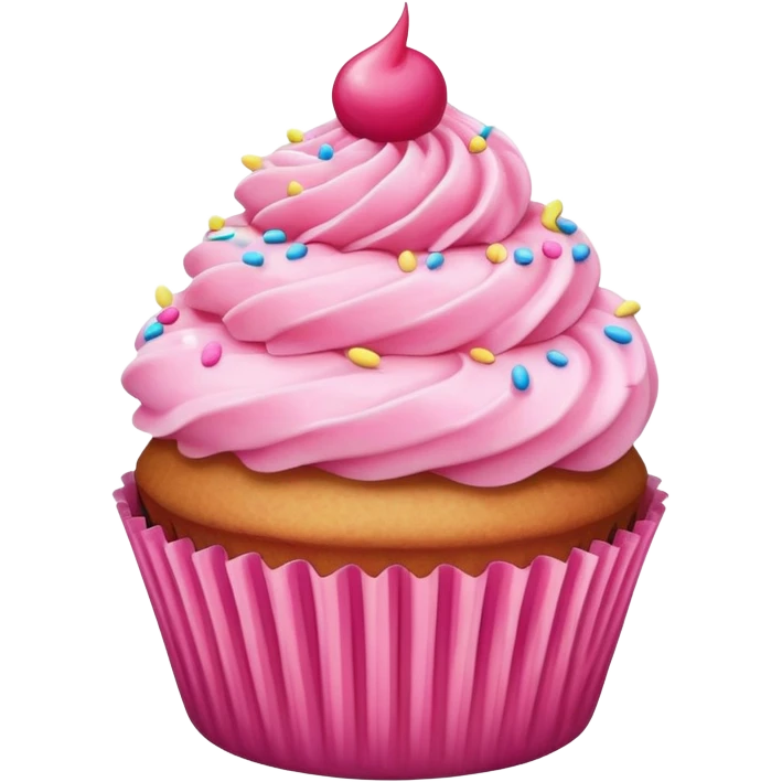 Cupcake with pink icing emoji