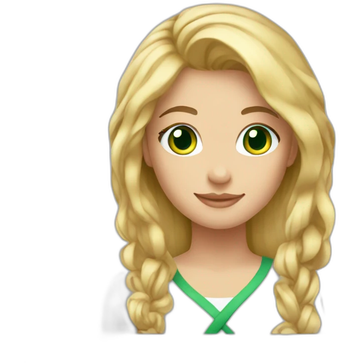  girl green eyes long blonde hair baking cookies emoji