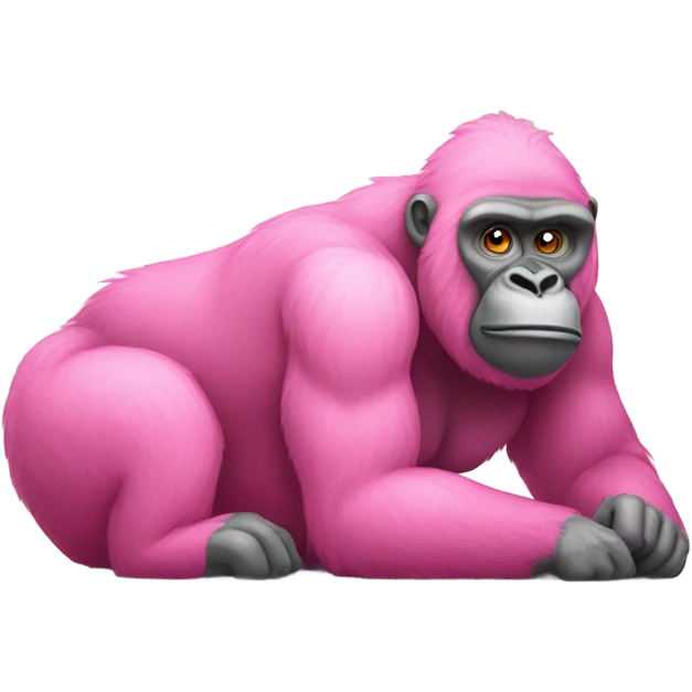 Pink gorilla with no legs emoji