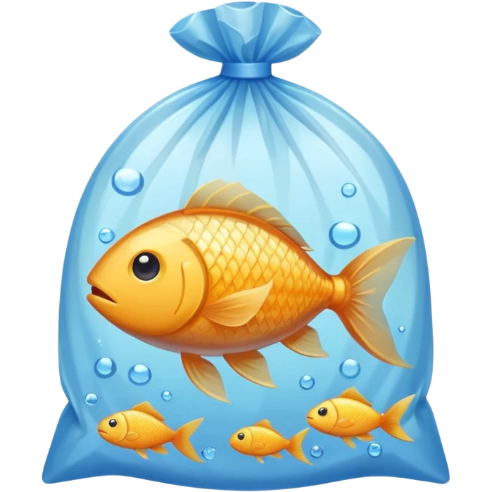 Just one ios  fish inside a plastic bag  emoji