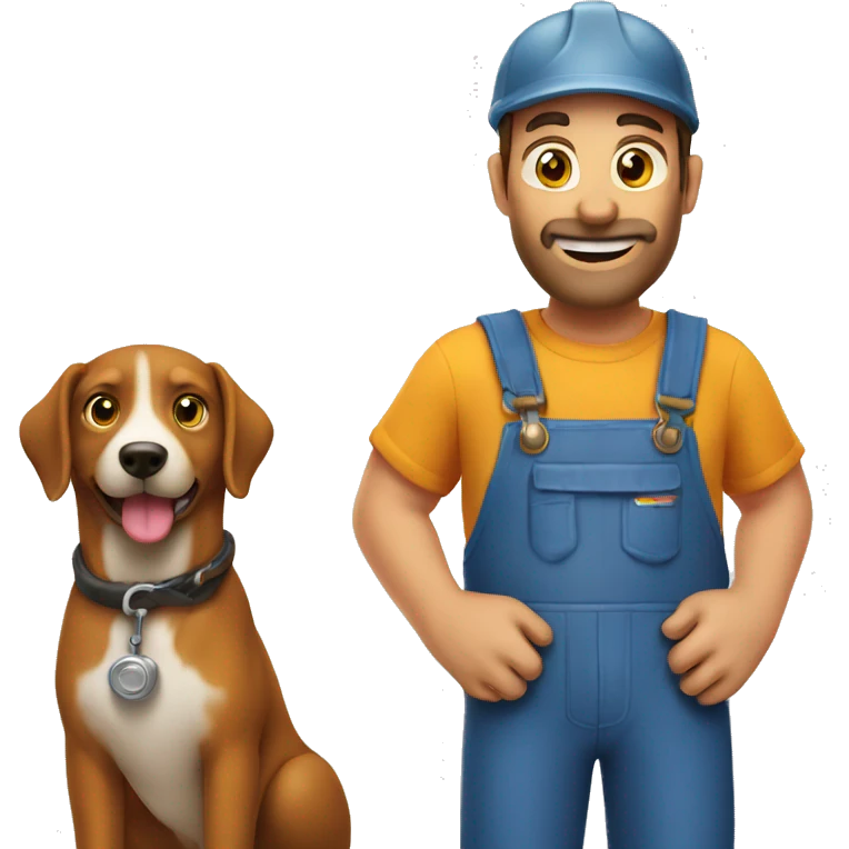 plumber and dog plumber emoji