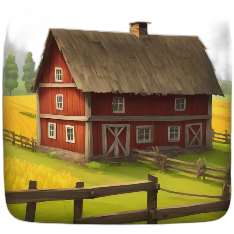 Old latvian farmstead with a farmland emoji