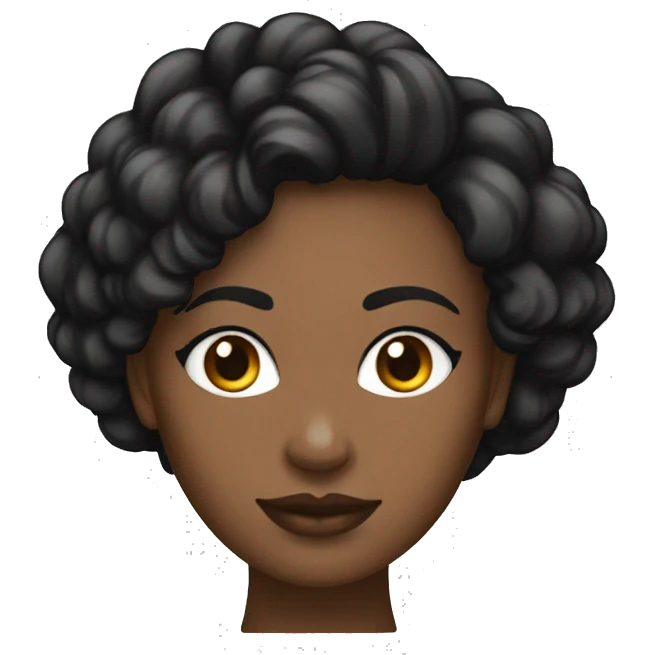 Femme noire cheveux très crépus très courts , bandeau blanc autour de la tête   emoji