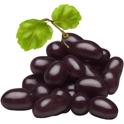 2 raisins with white tube spilling  emoji