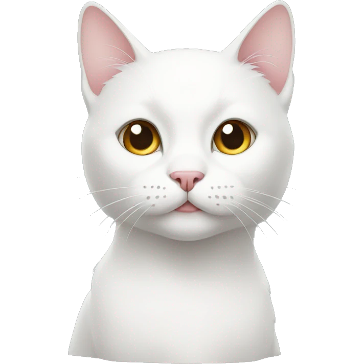 A white cat emoji