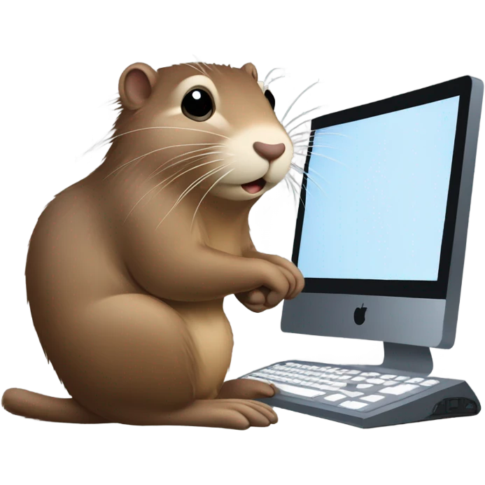 muskrat with computer emoji