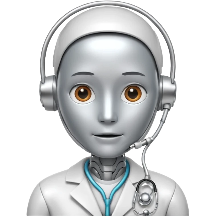 medical robot wearing a white coat and a stethoscope emoji