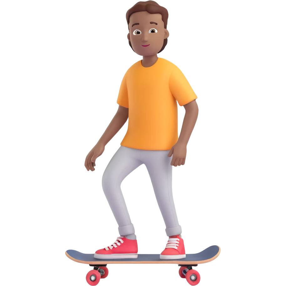 black man holding a skateboard emoji