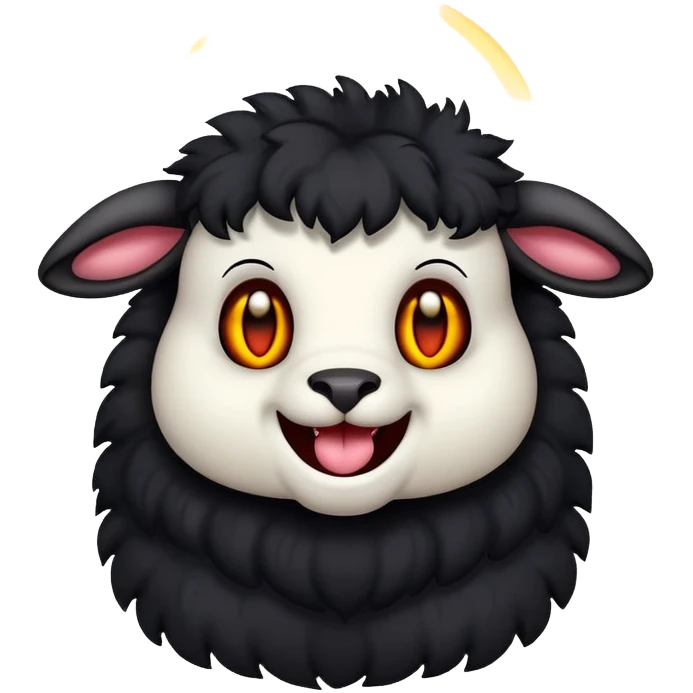 demonic lamb laughing with glowing eyes emoji