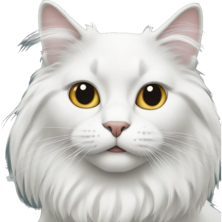 Black and white long haired cat emoji