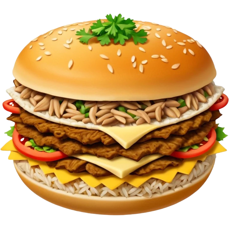 rice topped with döner emoji