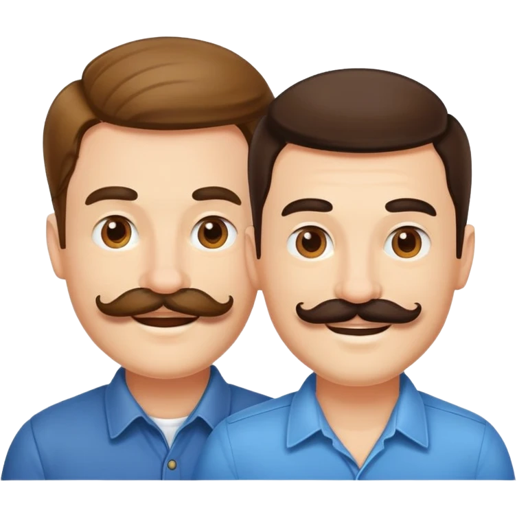 Two guys with mustaches happy  emoji