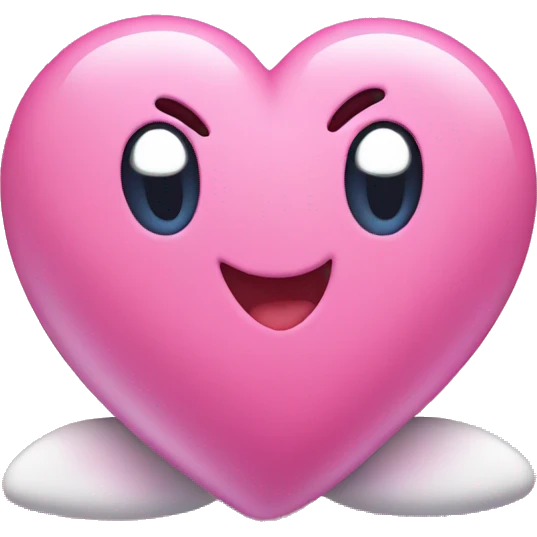 kirby with a pink heart emoji