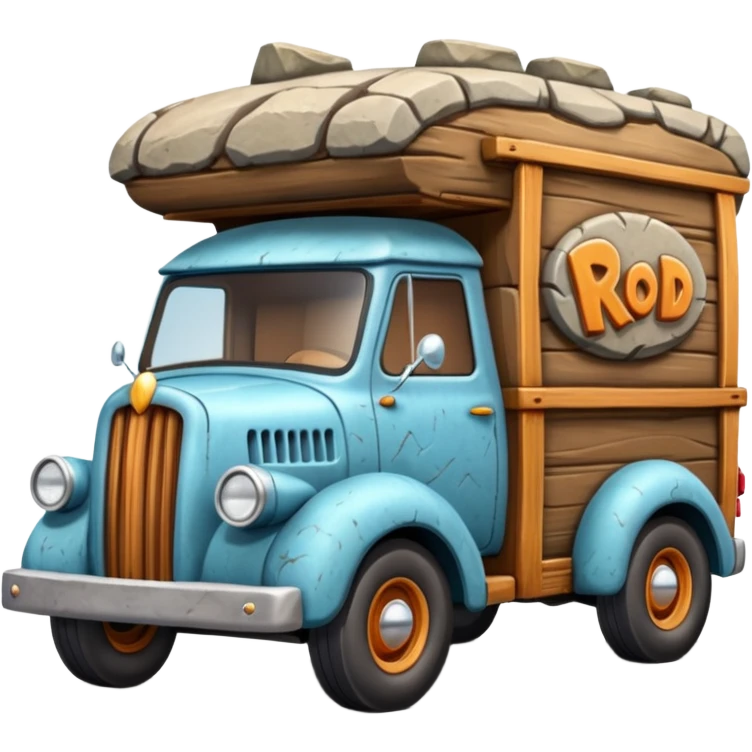 Ron’s Professional antique tall rocky Flintstones moving van hot rod  emoji