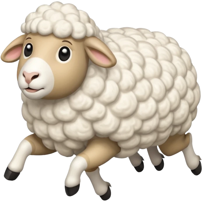 High resolution of A  running sheep emoji