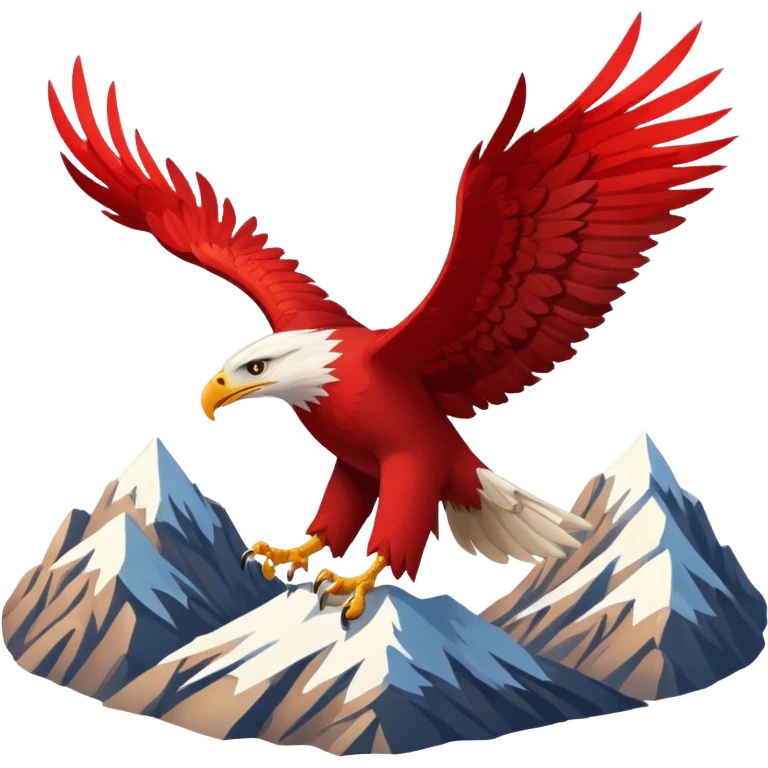 Red eagle on montains as flag emoji