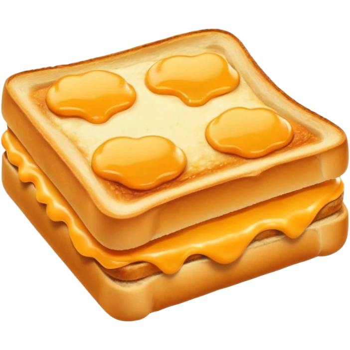 a toastie with melted cheese on the rim and an orange hat emoji