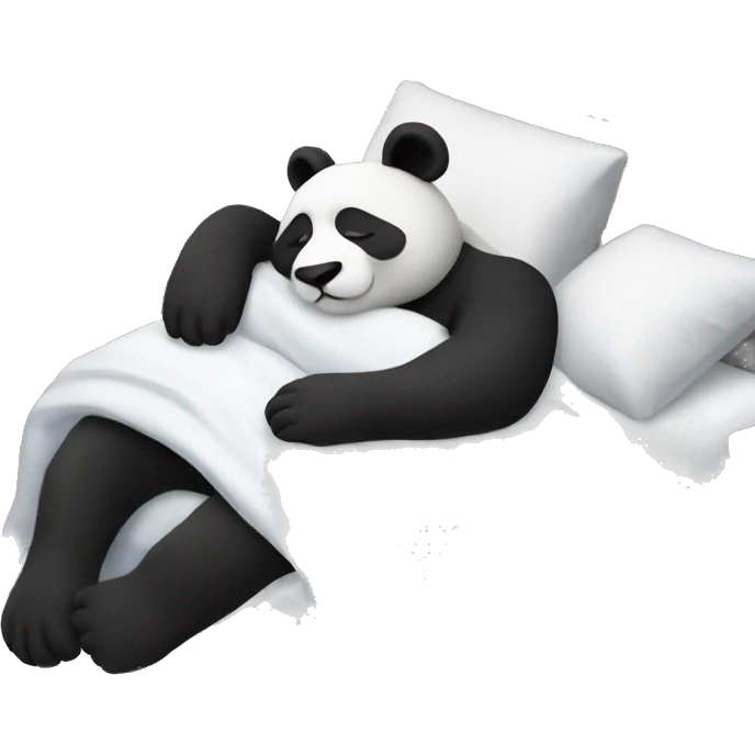 Panda sleeping in bed emoji