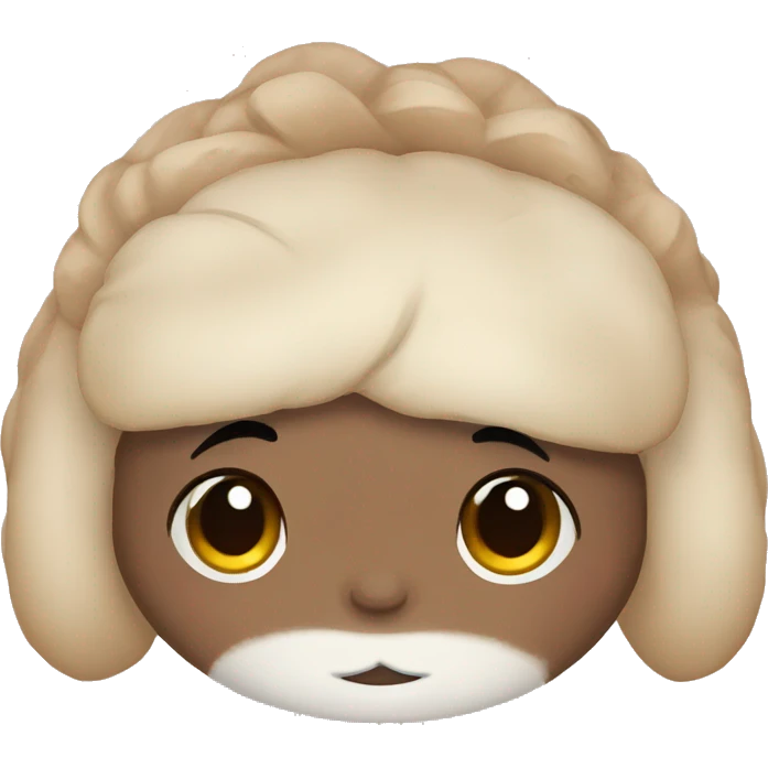 A very sweet bun with brown eyes emoji