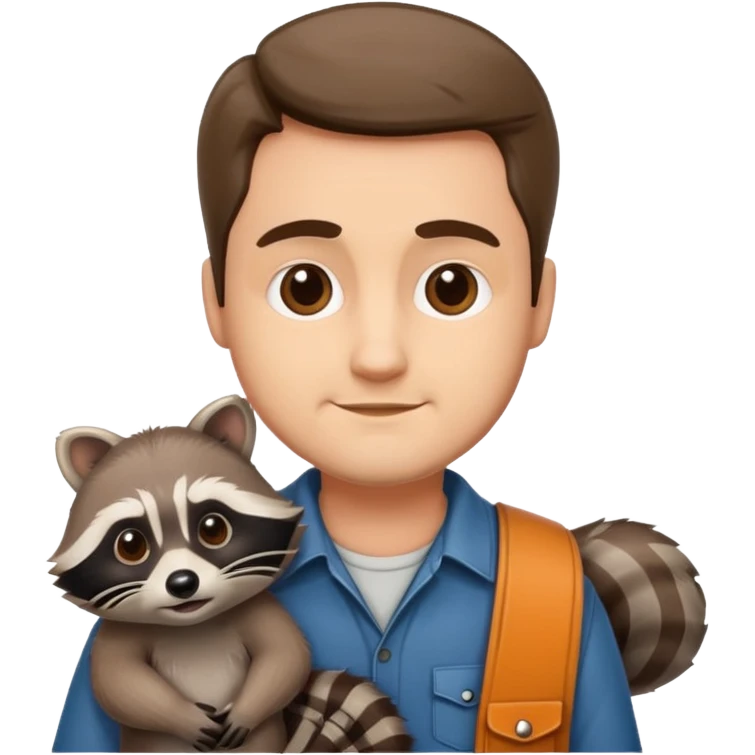 man with racoon emoji