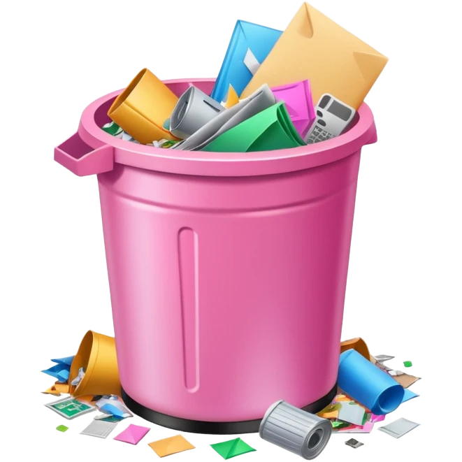 aesthetic glittery pink shiny office trashcan emoji