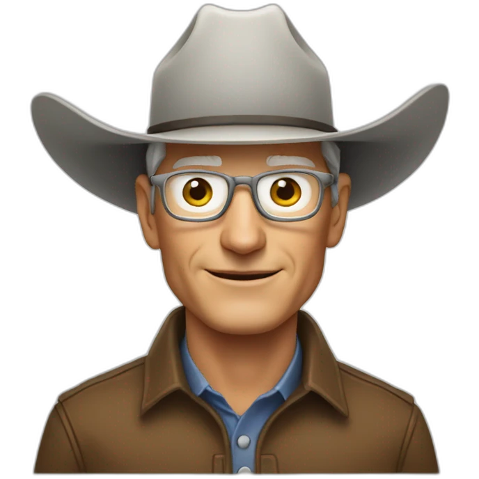Tim Cook wearing a cowboy hat  emoji