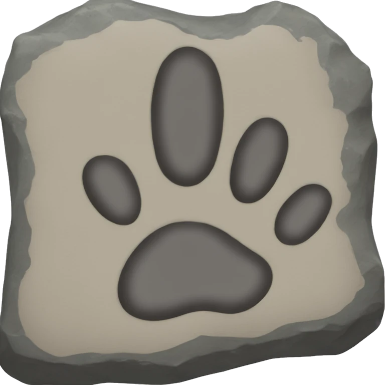 cat paw rock on hand symbol emoji