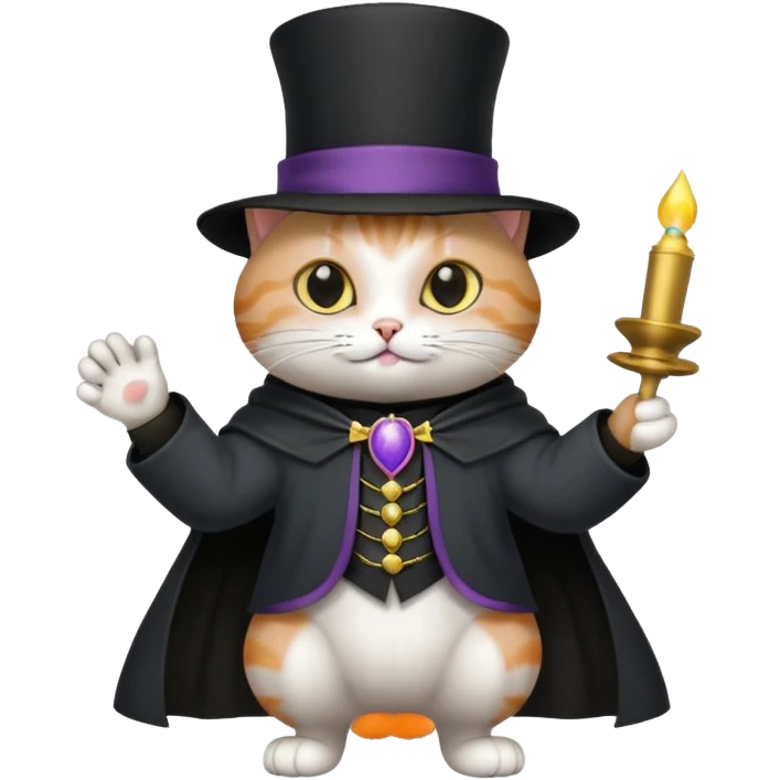 Chien magicien est chat avec un chapeau emoji