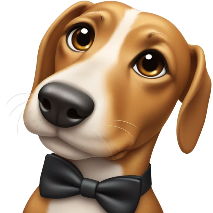 Weiner dog wearing a tuxedo  emoji