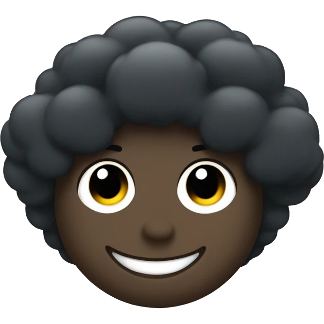 Black cloud happy face cute emoji