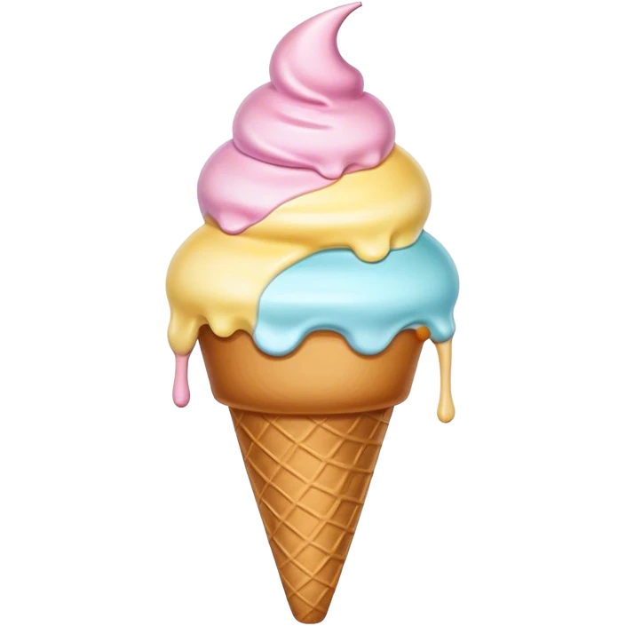 Melted pastel ice cream emoji
