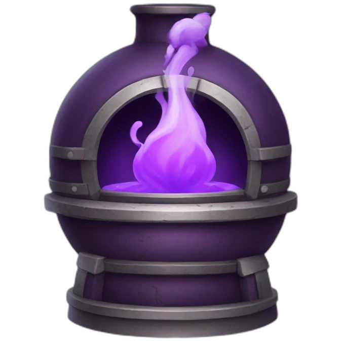 A  purple  alchemy furnace emoji,like github logo emoji