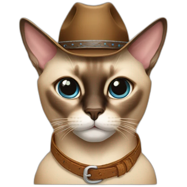 Siamese cat with a cowboy hat  emoji