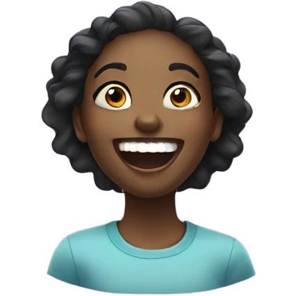 Black girl laughing out loud emoji