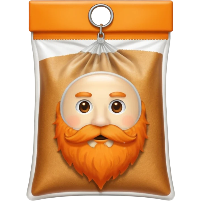 a teabag with orange beard at the ends of the bag emoji