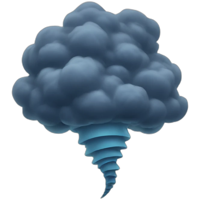 Tornado with lighting emoji